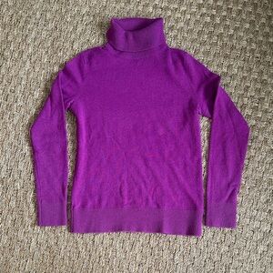 Purple 100% Cashmere Lands’ End Turtleneck Sweater